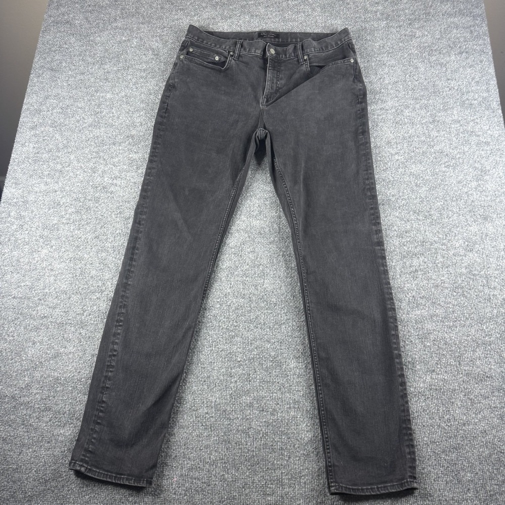 Banana Republic Jeans Men 36x34 Black Skinny Techmotion Dark Wash Cotton Stretch